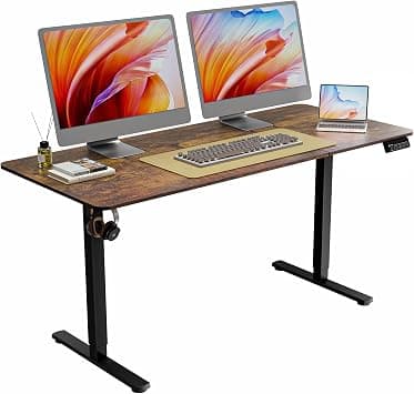 ERGOMAKER 160 * 70 cm Electric Standing Desk, Adjustable Height, Sit Stand Up Desk for Home Office & Computer Workstations, Memory Controller, Rustic Brown - Amazon.sa Price Tracker