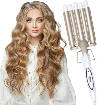 Professional Curling Wand 5 Barrel Hair Waver Adjustable Temperature Curling Iron Heat Up Quickly Hot Tools for Fast Long-Lasting Waves على Amazon.ae - متتبع الأسعار
