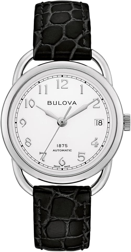 Bulova Ladies' Joseph Commodore Limited Edition Automatic Black Leather Watch | 34.4mm | 96M152 on Amazon.ae - Price Tracker