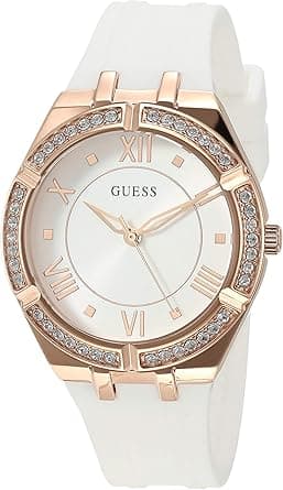 GUESS Blue + Rose Gold-Tone Crystal Silicone Watch on Amazon.ae - Price Tracker