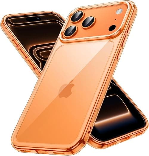 JETech Case for iPhone 17 Pro 6.3-Inch, NOT for iPhone 17, Non-Yellowing Shockproof Phone Bumper Cover, Anti-Scratch Clear Back (Orange) on Amazon.ae - Price Tracker