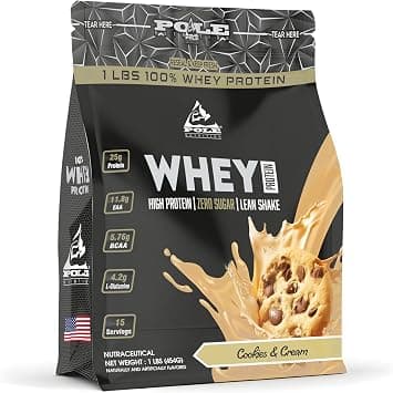 Pole Nutrition Whey Protein | Lean Muscle Shake | High Protein, Zero Sugar | 1 Lbs (454g) | Supports Recovery & Muscle Growth (1 Lbs, CAFE FRAPPUCCINO) on Amazon - Best Deal Finder