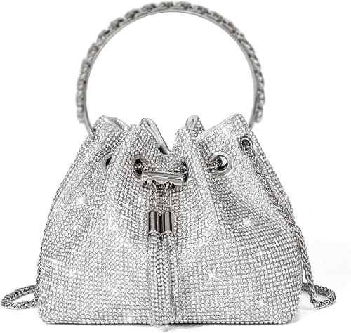 Silver Purse for Women Dressy Sparkly Clutch Handbag Crossbody Bag for Evening Wedding Party Prom on Amazon - Best Deal Finder
