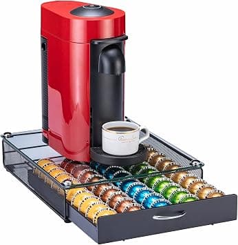 Vertuo Pod Holder for Nespresso Vertuoline Capsules (50 Pods) - White Glass Frame on Amazon.ae - Price Tracker