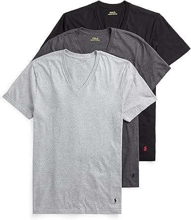POLO RALPH LAUREN mens Slim Fit Cotton V-neck Tee Undershirt (pack of 3) on Amazon.ae - Price Tracker