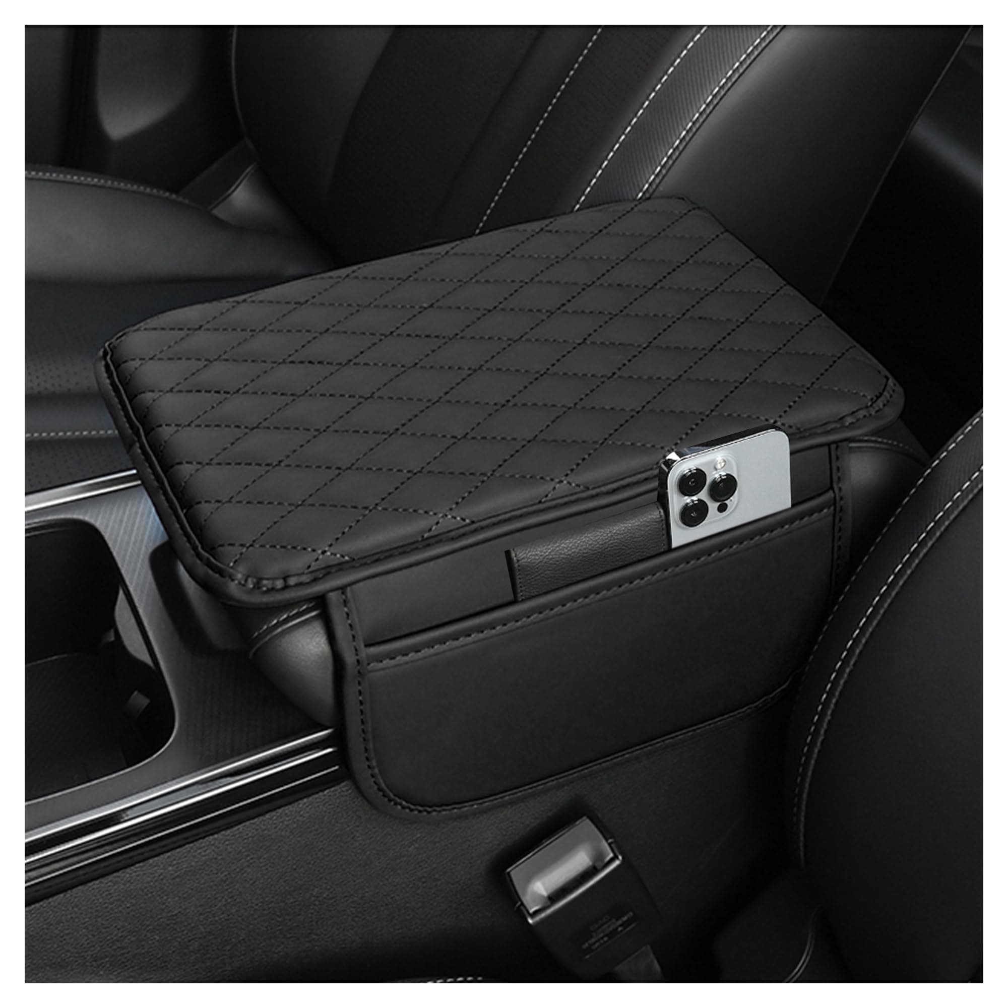 Upgraded Car Center Console Cover,Microfiber Leather Car Armrest Cover Cushion with 2 Storage Bags,Car Armrest Storage Box Car Interior Accessories for Most Vehicles (Black) on Amazon.ae - Price Tracker