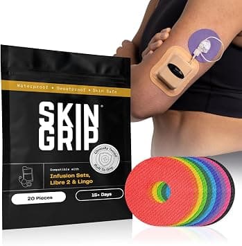 Skin Grip Universal Adhesive Patches CGM and Insulin Pumps (20-Pack), 0.8-Inch Hole, Waterproof & Sweatproof for 10-14 Days, Pre-Cut Adhesive Tape, Continuous Glucose Monitor Protection, Multi-Color on Amazon.ae - Price Tracker