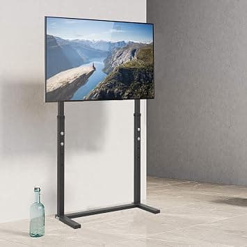 Wisfor TV Floor Stand: 32-85 Inch Qled Mount Stand Smart Television Bracket Display Shelf for led Oled Monitor TV Table Furniture Black Max VESA 800×400mm Holds up to 40 KG on Amazon - Best Deal Finder
