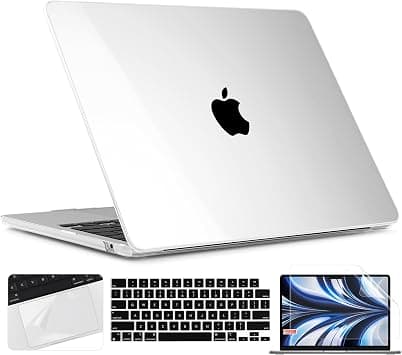 TWOLSKOO Compatible with MacBook Air 13 inch Case M5 2026 M4 2025 M3 M2 2024-2022 A3449 A3240 A3113 A2681, Plastic Hard Shell & Keyboard Cover & Screen Film for MacBook Air 13.6 inch, Crystal Clear on Amazon.ae - Price Tracker