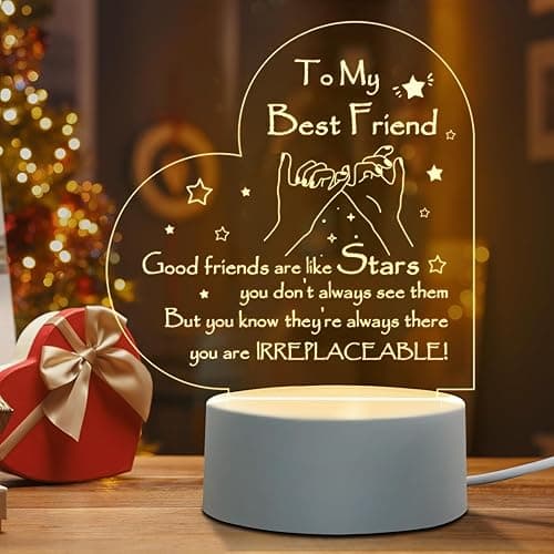 MAKINGTEC Engraved Night Light for Best Friend and Sister, Gift for Birthdays, Valentine's Day, and Thank You Occasions - Unique and Memorable Present for Female Friends, Besties, and BFFs on Amazon.ae - Price Tracker