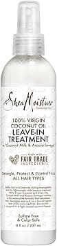 Shea Moisture 100% Virgin Coconut Oil Leave-in Treatment, Shine Curly and Tame Frizz for Tangle-Free Hair, All Natural certified Organic, 8 Ounce on Amazon.ae - Price Tracker