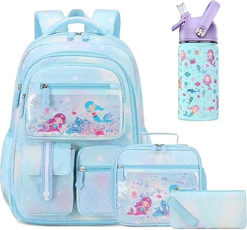 ACESAK Kids School Backpack for Girls, Mermaids Bookbag Backpack with 14OZ Kids Water Bottle on Amazon.ae - Price Tracker