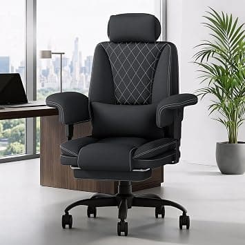 Office Chair, Ergonomic Gaming Chair with Lumbar Support and Footrest, Big and Tall Desk Chair for Home, High Back PC Gamer Chairs, Adjustable Height Computer Chair, Heavy Duty, 150KG, Black على Amazon.ae - متتبع الأسعار