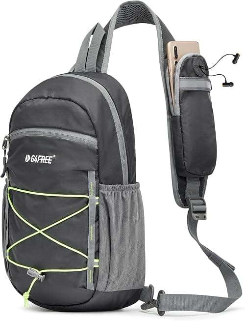 G4Free RFID Blocking Crossbody Sling Chest Bag Hiking Daypack Backpack Water Resistance Nylon with Front Phone Pocket for Women Men على Amazon.ae - متتبع الأسعار