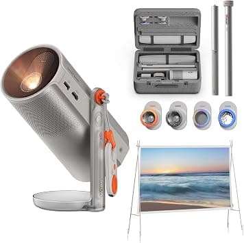 XGIMI MoGo 4 Laser Outdoor Collection, 550 ISO Lumens, Google TV with Official Netflix, 5h Battery Life – All-in-One Home & Outdoor Cinema Kit with PowerBase Stand, 70" Screen, 4 Filters& Carry Case على Amazon.ae - متتبع الأسعار