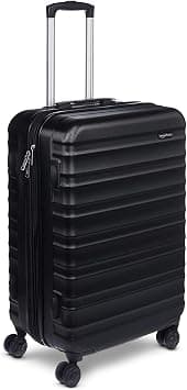 Amazon Basics Hardside Spinner Luggage - 26 Inch (68cm), Material: ABS, Black on Amazon.ae - Price Tracker