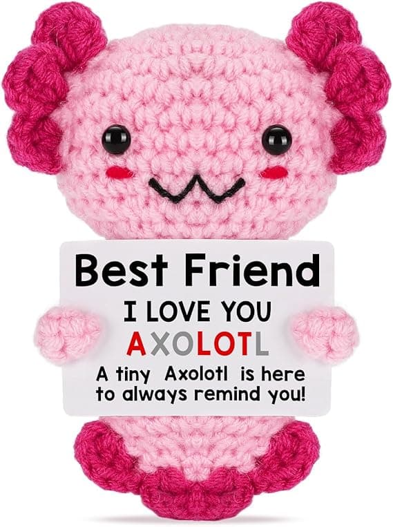 Positive Pocket Axolotl Doll, Funny Emotional Support Knitted Axolotl Toy with Positive Card, Woolen Crochet Axolotl, Cheer Up Graduation Gift, Encouragement for Friends on Amazon.ae - Price Tracker