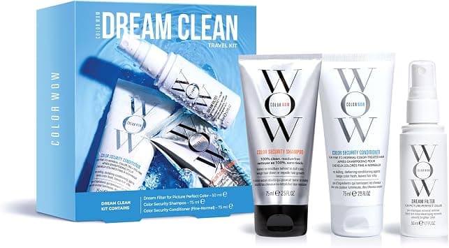 COLOR WOW Dream Clean Travel Kit – Clarifying + Hydrating Mini Haircare Trio | Dream Filter, Color Security Shampoo + Conditioner | Gently Detoxes + Hydrates for Glossy, Residue-Free Hair on Amazon.ae - Price Tracker