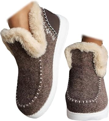Ladmiple Winter Boots For Women 2024 Dressy Snow Boots Winter Shoes with Fur Lined Warm Slip On Ankle Booties Loafers Shoes on Amazon.ae - Price Tracker
