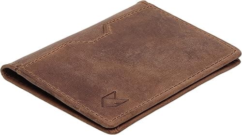 FOXHACKLE Leather Credit Card Wallet for Men and Women, Thin Bifold RFID Blocking Wallet, Slim Front Pocket Minimalist Card Holder Wallet, Small Card Case on Amazon.ae - Price Tracker