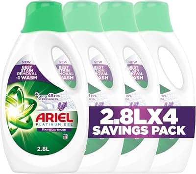 Ariel Laundry Detergent Lavender Freshness Power Gel, 2.8L Pack of 4 - متتبع أسعار Amazon.sa