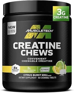 MuscleTech | Creatine Chews | Creapure | Muscle Recovery + Builder for Men & Women | Workout Supplement | 90 Chewable Candies | 30 Servings on Amazon.sa - Price Tracker