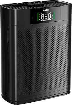 AIRTOK Air Purifiers for Home Large Room up to 1300 Ft² with Air Quality Monitor, HEPA Sleep Mode, Aromatherapy, Pet Air Purifier for Bedroom, Air Cleaner with 2X-Purification & 360°Air Outlet AP2301 على Amazon.ae - متتبع الأسعار