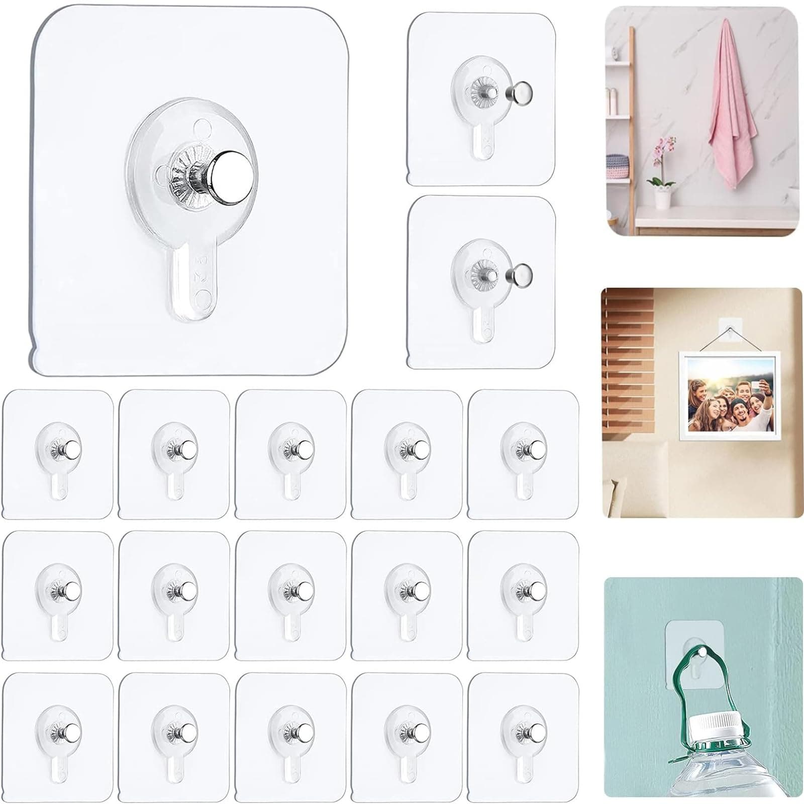 GERRIT Picture Hangers, 18pcs Self Adhesive Picture Hangers Hooks Waterproof Adhesive Wall Hooks Wall Picture Hanger Heavy Duty Wall Hangers Without Nails for Hanging for Home Kitchen Bathroom Office on Amazon.ae - Price Tracker
