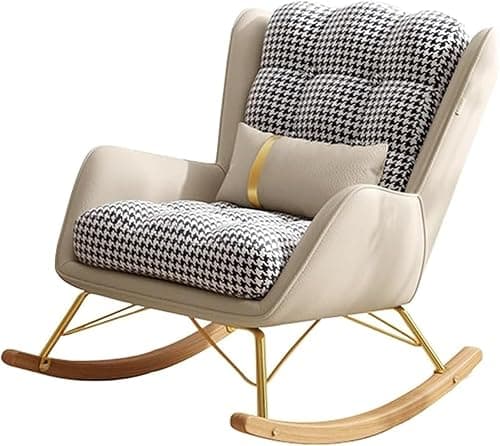 Modern Rocking Chair for Adults Comfortable Off White Fabric. Indoor/Outdoor Use. on Amazon.ae - Price Tracker