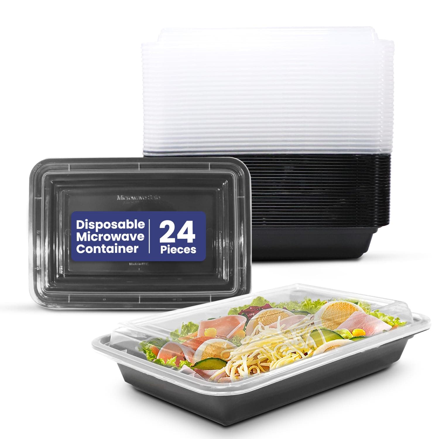 SNH Packing 24 Pieces Microwave Disposable Container With Lid Rectangular - 1 Compartment Meal Prep Container Set - Plastic Container For Kitchen Food Storage - Take Away Containers For Lunch Boxes on Amazon.ae - Price Tracker