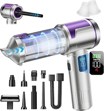 PFUTURE Car Vacuum Cordless High Power 16000Pa, Portable Handheld Vacuum Cleaner & Air Duster, Rechargeable Mini Vacuum for Car Cleaning, Pet Hair, Home & Office with Washable Filter and LED Light on Amazon - Best Deal Finder