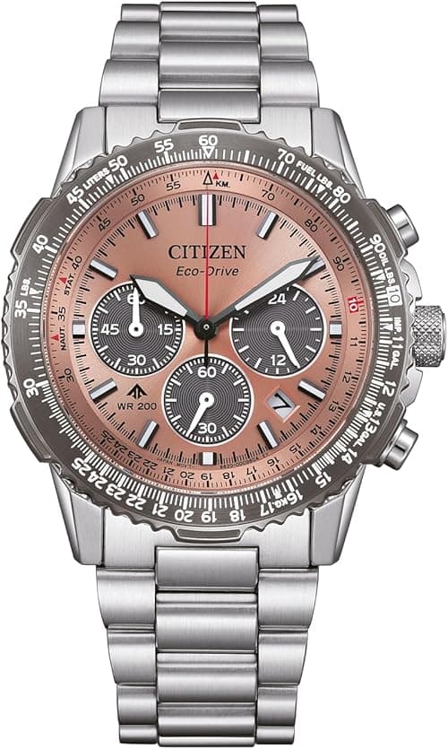CITIZEN Unisex Watch Eco-Drive Promaster Air Navihawk Solar Chronograph with Stainless Steel Strap 40 mm Diameter in Various Designs on Amazon.ae - Price Tracker