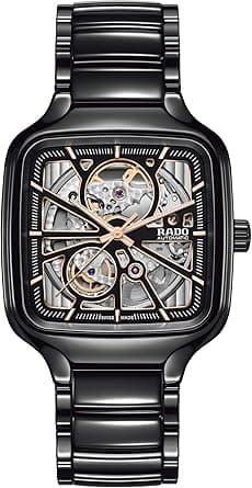 Rado Men's True Square 38 mm Automatic Dress Watch with High-Tech Ceramic Strap, Black, 20 (Model: R27086162) on Amazon.ae - Price Tracker