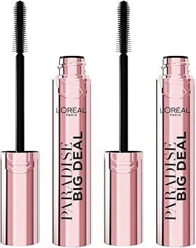 L'Oréal Paris Paradise Big Deal Mascara, Volumising, Extensive, Intense Look, Stratifiable, Modular, Smoothfinity Formula, Cross Brush, Conical, Colour Black, Pack of 2 on Amazon.ae - Price Tracker