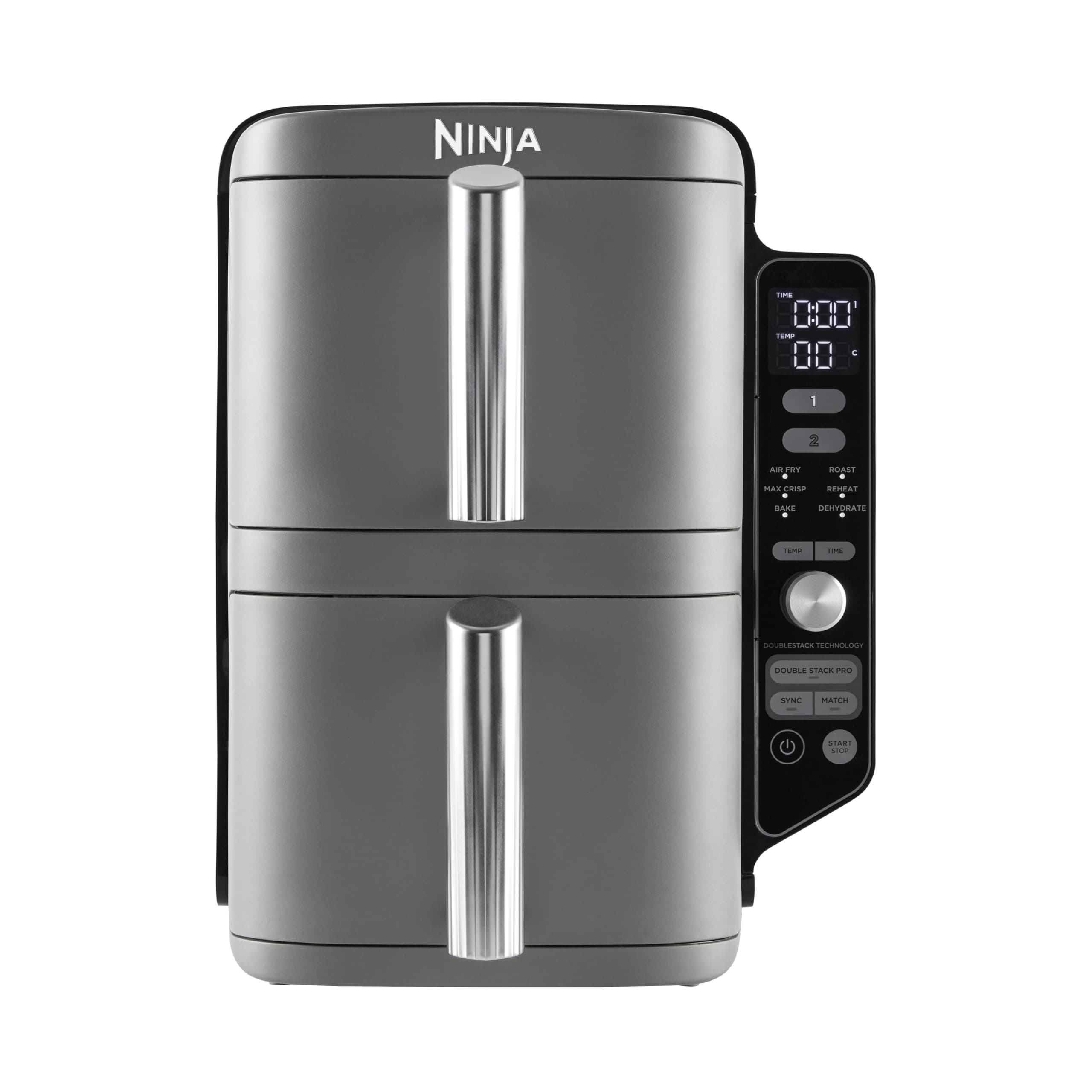 Ninja Double Stack XL Air Fryer, Vertical Dual Drawer Air Fryer with 4 cooking levels, 2 Drawers and 2 Racks, 9.5L Capacity, 6 Cooking Functions, 8 Portions, Grey, SL400ME, 2 Years Warranty on Amazon.ae - Price Tracker