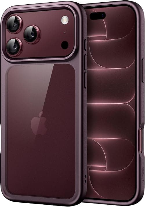JETech Clear Back Bumper Case for iPhone 18 Pro Max, Dark Cherry on Amazon.ae - Price Tracker