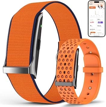 Smart Bracelet, Smart Health Wristband, All Weather 24/7 Activity & Fitness Tracker with 120+ Sports Step Calorie Counter, Heart Rate Monitoring, 24H Sleep Tracker IP68 Waterproof-Free App (Orange) on Amazon.ae - Price Tracker