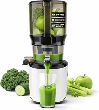 Kuvings AUTO10 Cold Press Juicer White - Hands-Free Masticating Juicer With 240W Motor - Quiet Electric Juicer Machine With 100 Ounce Batching Hopper for Juice, Smoothies, Nut Milk, and Sorbets on Amazon.ae - Price Tracker