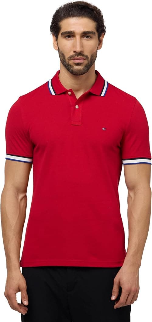 Tommy Hilfiger Mens Cuff interest slim f Polos (pack of 1) على أمازون - دليلك لأفضل العروض