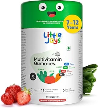 Little Joys Multivitamin Gummies | 7-12 Years | 30 Gummies | With 12 Vitamins & Minerals | Improves Immunity, Bone health & Antibody Production | No Added Sugar | Strawberry Flavour on Amazon.ae - Price Tracker