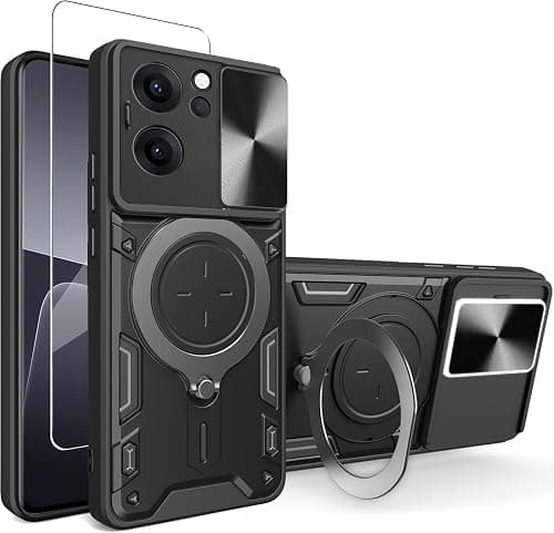 ZMONE for OPPO Reno 14F 5G / Reno14 F 5G Case Cover with Screen Protector, Built Slide Camera Protection Cover,Military Heavy Duty Protective Phone Case - Black on Amazon.ae - Price Tracker