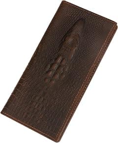 Kattee Men's Vintage Genuine Leather Long Wallet for Checkbook Credit Cards - متتبع أسعار Amazon.sa