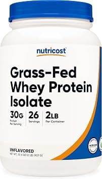 Nutricost Grass-Fed Whey Protein Isolate (Unflavored) 2LBS on Amazon.ae - Price Tracker
