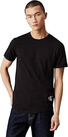 Calvin Klein Jeans Men's Badge Turn Up Sleeve S/S Knit Tops on Amazon.ae - Price Tracker