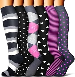 6 Pack Copper Medical Compression Socks for Women and Men-Best Circulation Support for Running, Hiking, Nursing, Travel - متتبع أسعار Amazon.sa