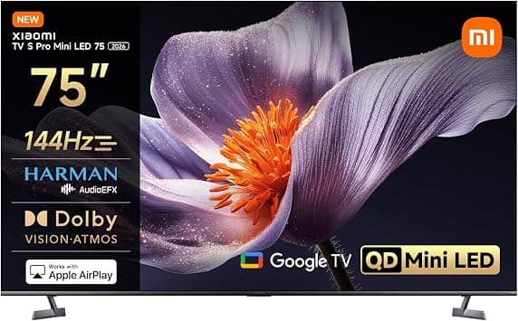 Xiaomi TV S Pro Mini LED 75 2026, Smart TV, 4K QD-Mini LED 144Hz Google TV, Dolby Vision, Dolby Atmos, HDR 10+, DTS-X, Harman AudioEFX, Google Assistant, Airplay 2, Low-reflection display on Amazon.ae - Price Tracker