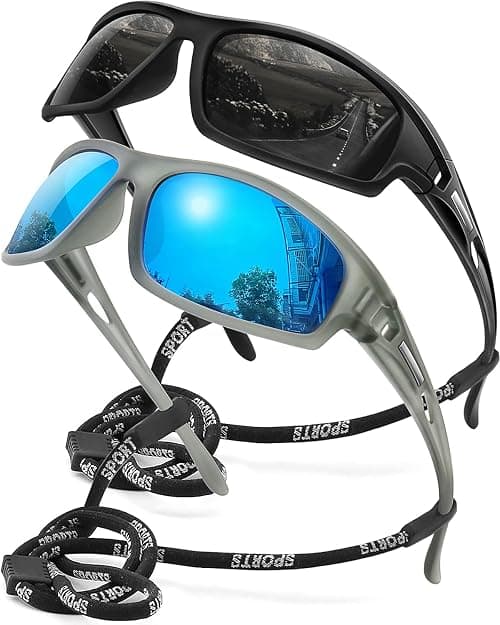 Polarized Sports Sunglasses for Men 100% UV Protection Wrap Around Unbreakable Sun Glasses for Fishing Driving on Amazon.ae - Price Tracker