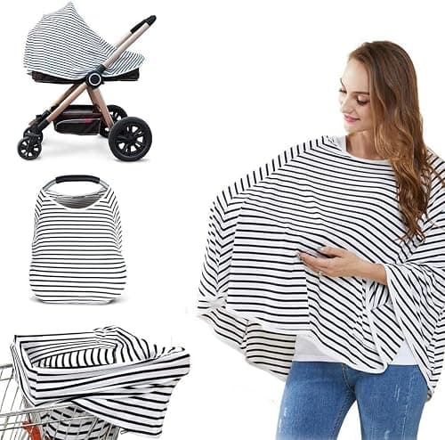 Nursing Cover for Breastfeeding Soft Breathable Nursing Poncho Free View Multi Use Nursing Covers Newborn Essentials Must Haves Baby Boy Girl على Amazon.ae - متتبع الأسعار