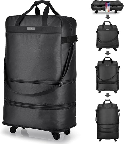 Hanke Suitcases with Wheels Expandable Foldable Luggage Bag Collapsible Rolling Travel Duffel Bag without Telescoping Handle on Amazon.sa - Price Tracker