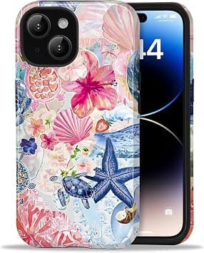 Compatible with iPhone 15 Plus Case, Aesthetic Summer Phone Case Cute Flower Shell Turtle Sea Creature Floral Collage Girl Women, Scratch Resistant Protective Girly Case for iPhone 15 Plus on Amazon.ae - Price Tracker
